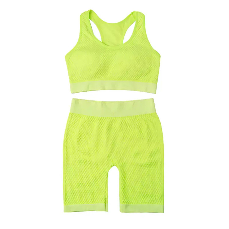 ست ورزشی زنانه نیم تنه و شورتک فانریپ کبریتی کاپ متحرک فری سایز