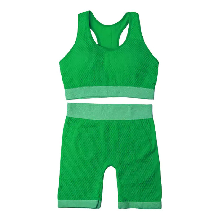 ست ورزشی زنانه نیم تنه و شورتک فانریپ کبریتی کاپ متحرک فری سایز