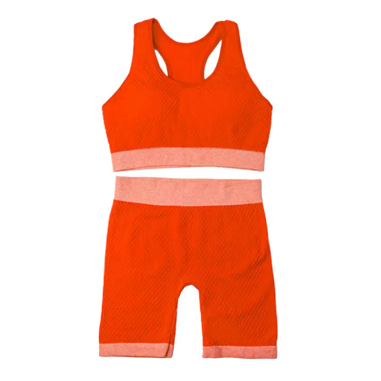 ست ورزشی زنانه نیم تنه و شورتک فانریپ کبریتی کاپ متحرک فری سایز