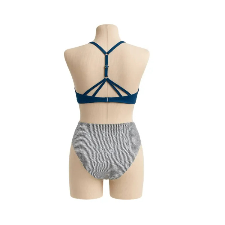 مایو زنانه دو تکه کاپ دار طرح دار مدل اسلیپ استرج سایز فری