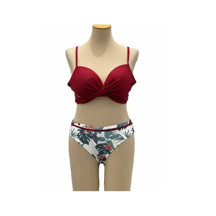 مایو زنانه طرح دار کاپ دار مدل اسلیپ جنس استرج فری سایز