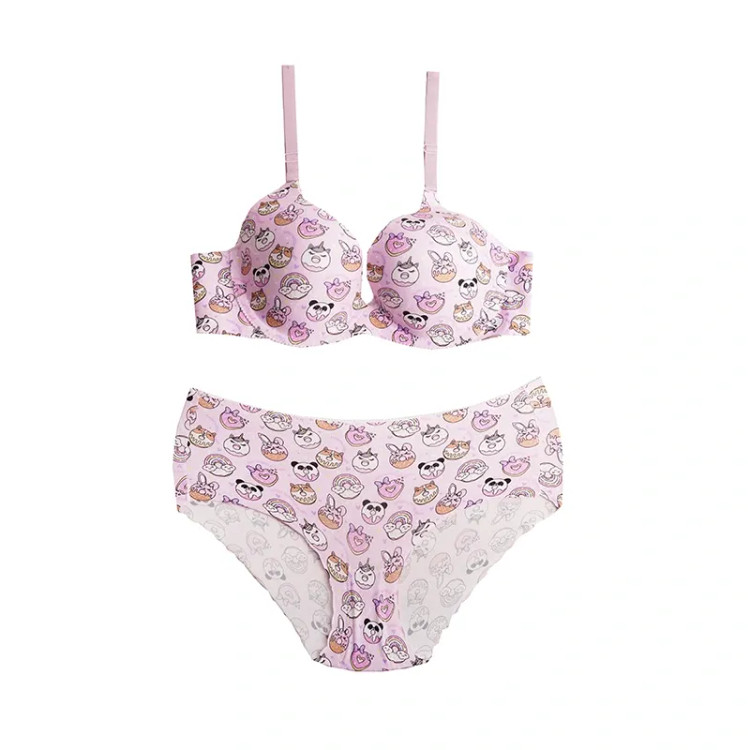 ست سوتین و شورت فانتزی اسفنجی طرح دار زنانه لیزری فنردار