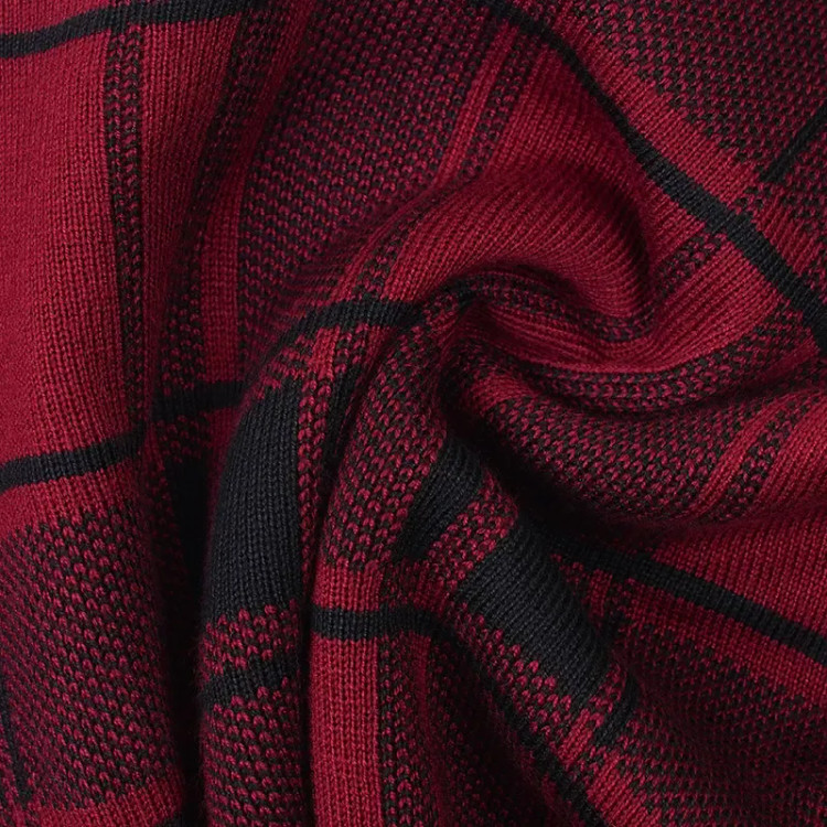 تاپ بافت طرح چهارخانه زنانه فری سایز مدل شانه ای