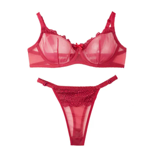 ست لباس زیر زنانه تور و دانتل فنردار لامبادا