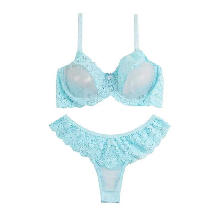 ست لباس زیر زنانه حریر و دانتل فنردار فانتزی لامبادا