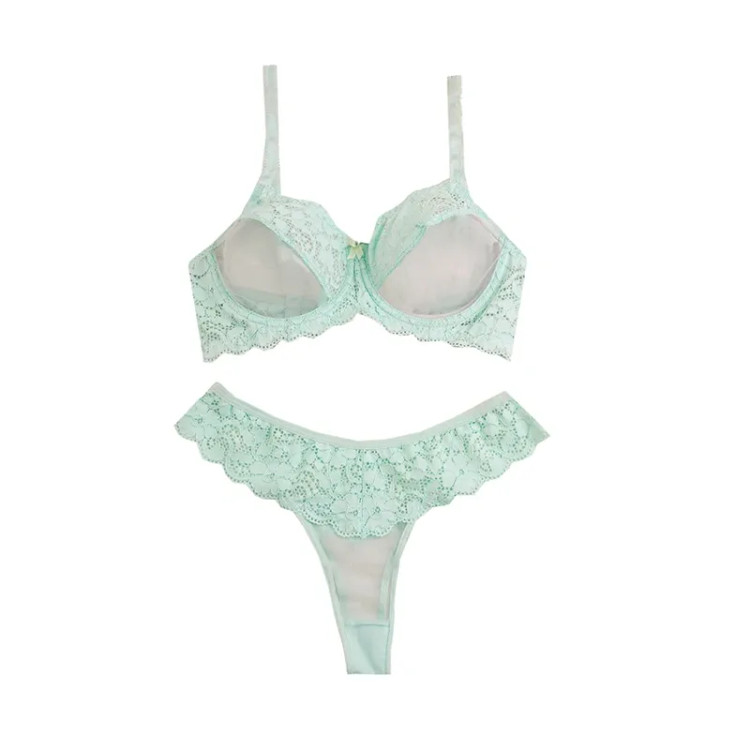 ست لباس زیر زنانه حریر و دانتل فنردار فانتزی لامبادا