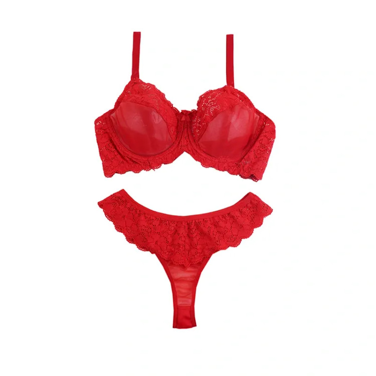 ست لباس زیر زنانه حریر و دانتل فنردار فانتزی لامبادا