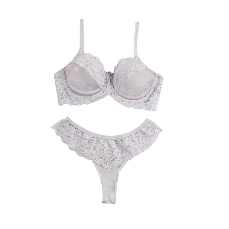 ست لباس زیر زنانه حریر و دانتل فنردار فانتزی لامبادا