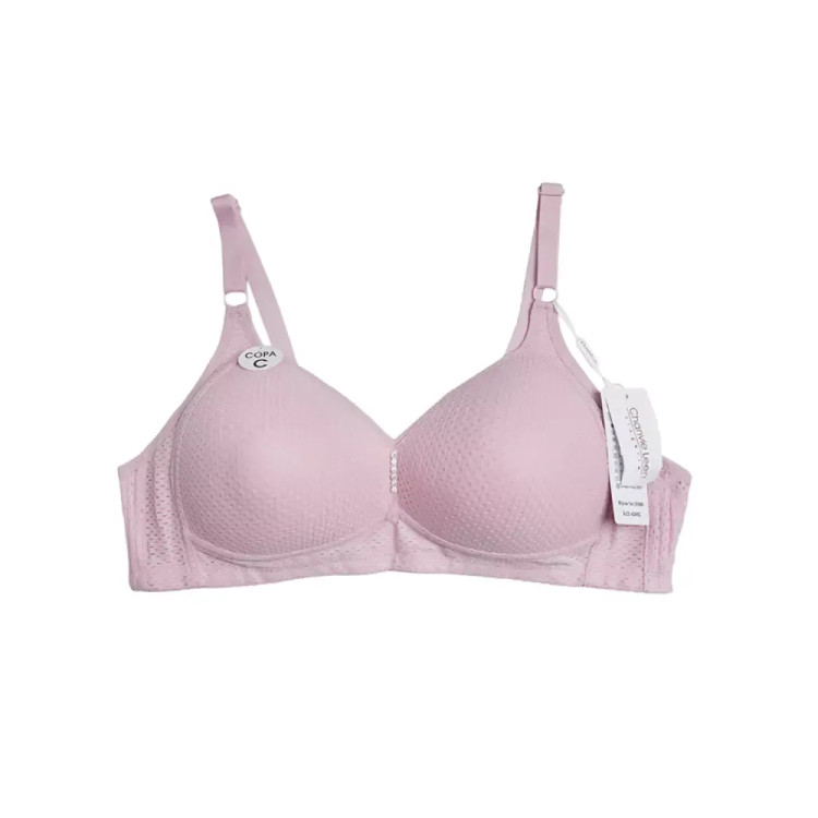 سوتین زنانه کاپ C اسفنجی بدون فنر طرح سوزنی مدل C301