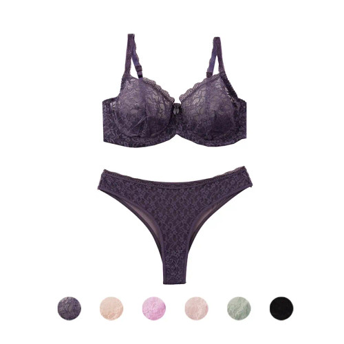 ست لباس زیر زنانه دانتل بکلس فانتزی کاپ B | سوتین و شورت طرح دار