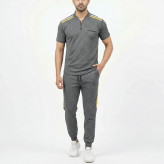 ست نیم زیپ مردانه شلوار گت دار و جیب زیپ دار ورزشی اسپرت