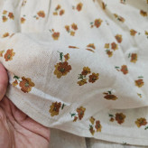 پیراهن دخترانه لینن پاییزه گلدار یقه کبریتی آستین پرنسسی مناسب 2 تا 9 سال