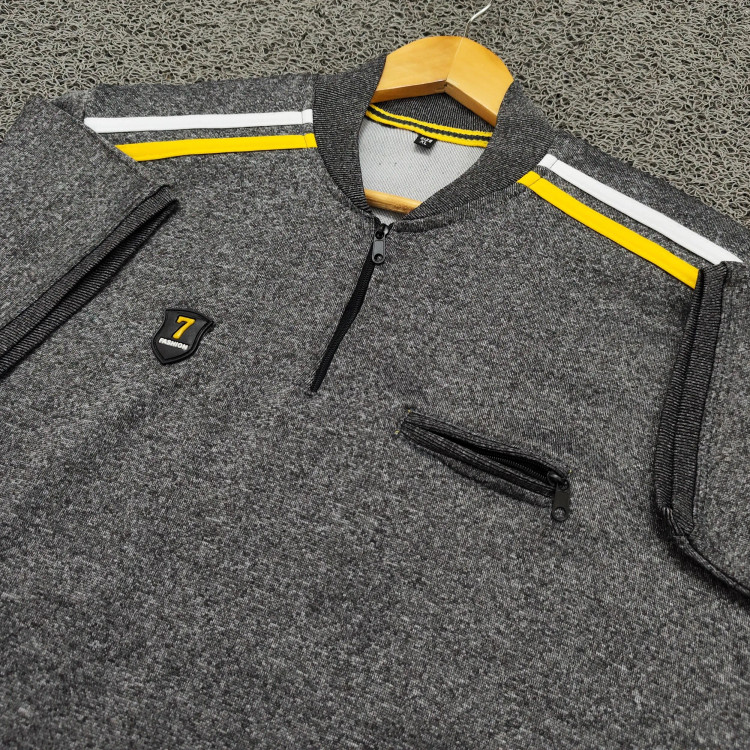 ست نیم زیپ مردانه شلوار گت دار و جیب زیپ دار ورزشی اسپرت