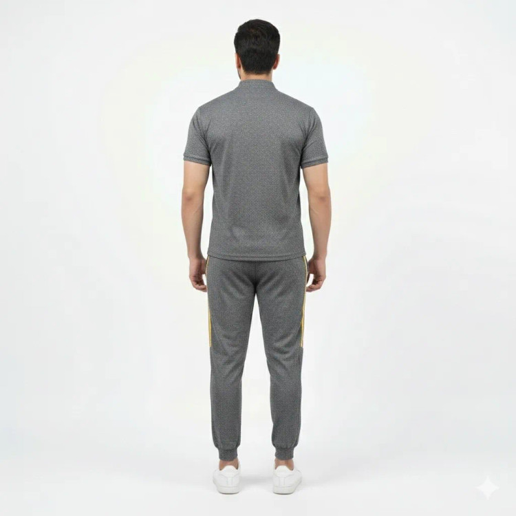 ست نیم زیپ مردانه شلوار گت دار و جیب زیپ دار ورزشی اسپرت