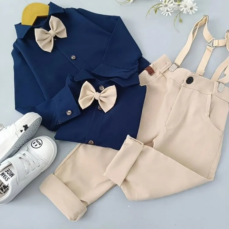 ست مجلسی ساسبند پسرانه 4 تکه عیدانه پیراهن شلوار ساسبند پاپیون 4 تا 12 سال