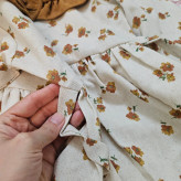 پیراهن دخترانه لینن پاییزه گلدار یقه کبریتی آستین پرنسسی مناسب 2 تا 9 سال