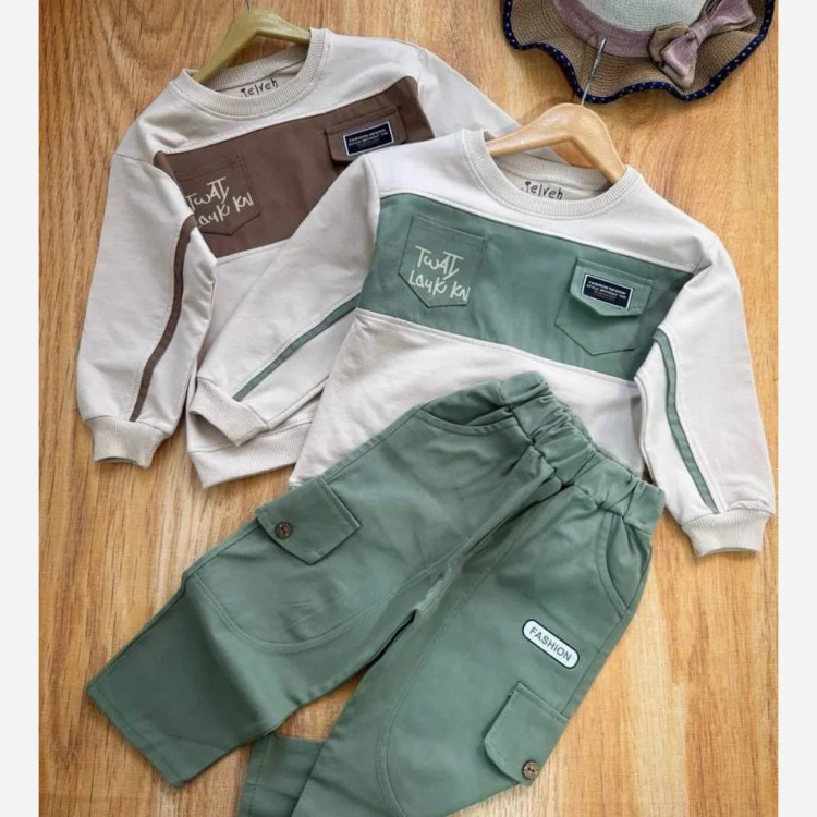 ست بلوز شلوار اسپرت بچگانه ست خواهر برادی 2 تا 12 سال