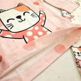 لباس راحتی طرح گربه دخترانه | ست بلوز و شلوار بچگانه پنبه ای نرم و با کیفیت