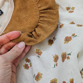 پیراهن دخترانه لینن پاییزه گلدار یقه کبریتی آستین پرنسسی مناسب 2 تا 9 سال