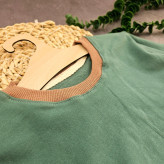 بلوز دورس پنبه لاکرا بچگانه طرح دو رنگ سبز و قهوهای مناسب 1 تا 10 سال