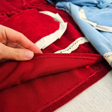 پیراهن مخمل کبریتی دخترانه یقه گلدوزی شده با کیف ست | لباس مجلسی کودک