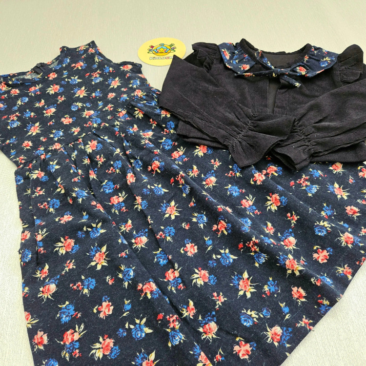 ست کت و سارافون دخترانه طرح گلدار | لباس مجلسی کودک | سایز 2 تا 10 سال