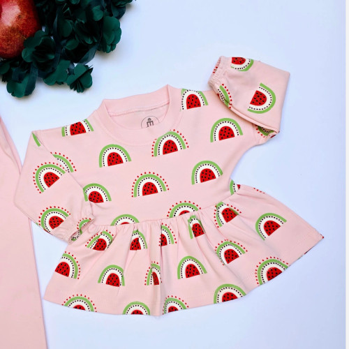 بلوز دخترانه طرح هندوانه مناسب 0 تا 3 سال در 6 سایز