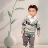 ست بلوز و پاپیون پسرانه طرحدار شیک مناسب 6 ماه تا 3 سال