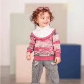 بلوز دخترانه طرحدار یقه سفید مناسب 6 ماه تا 3 سال