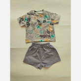 ست تی شرت و شلوارک پسرانه طرح کوالا و استوایی مناسب 3 تا 18 ماه