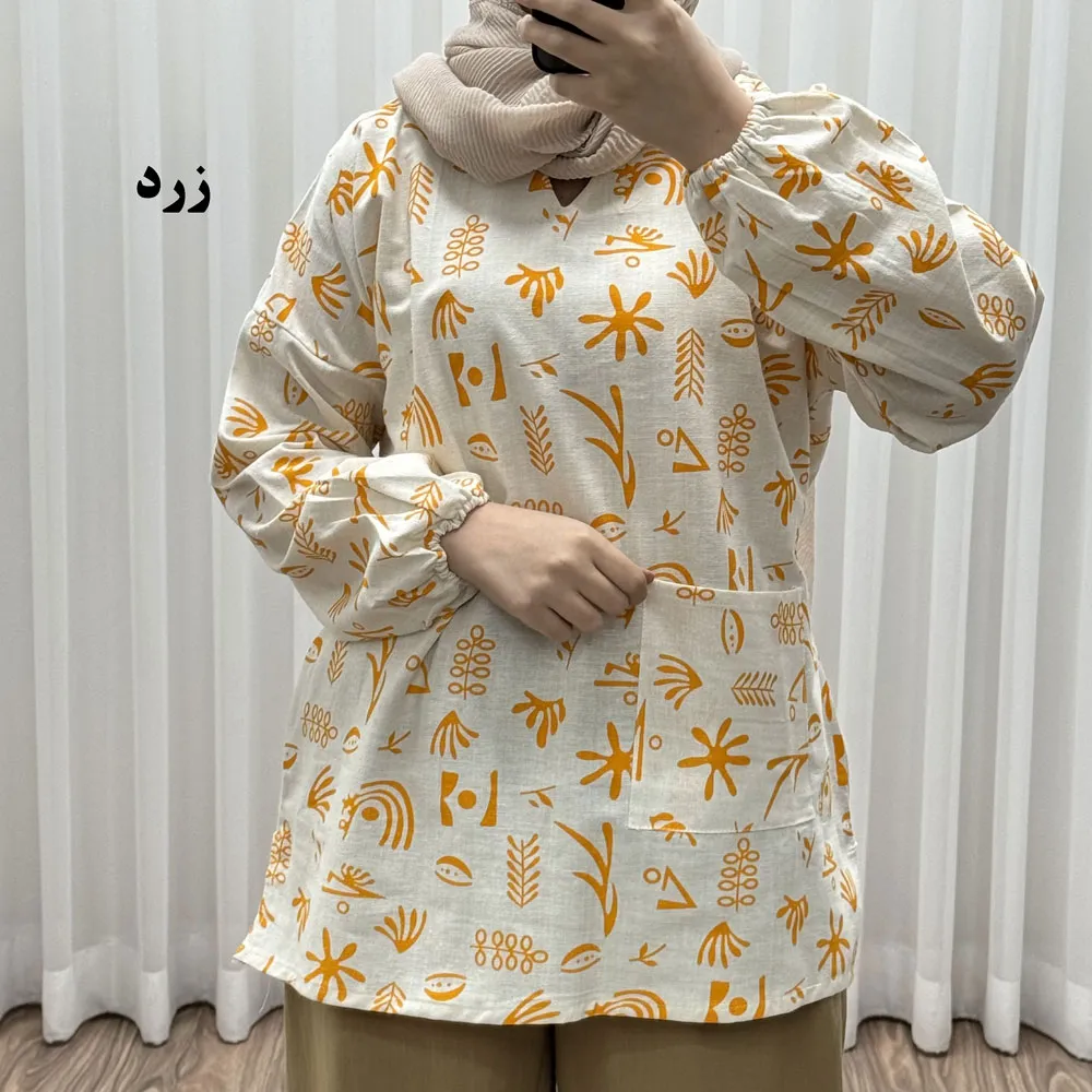 مانتو جلوبسته لینن فری سایز تا 50 کد 1819 زنانه چهارفصل تنخور راحت