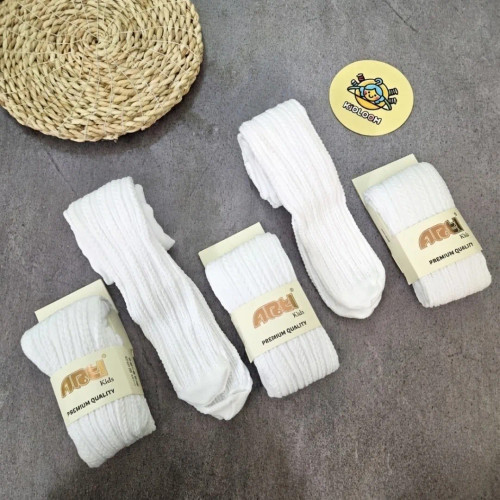 جوراب شلواری دخترانه نخی فاق بلند ترکیه ای گندمی مناسب 2 تا 10 سال