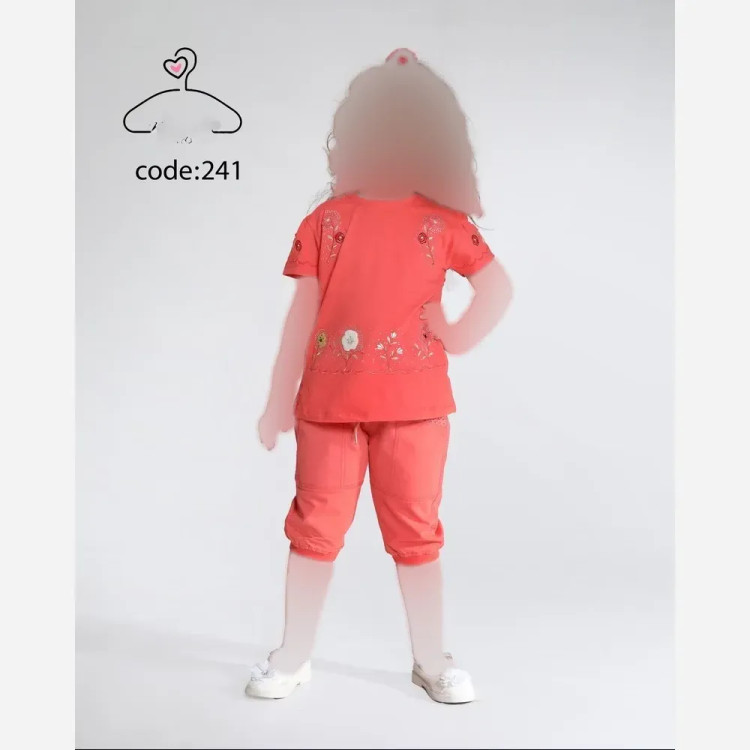 ست تاپ و شلوارک دخترانه جنس بلوز پنبه لاکرا و شلوارک کتان سایز 40 تا 55