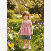 ست تاپ و شورت دخترانه وارداتی مناسب 6 ماه تا 4 سال