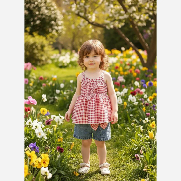 ست تاپ و شورت دخترانه وارداتی مناسب 6 ماه تا 4 سال
