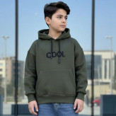 هودی دورس پسرانه کلاهدار طرح COOL با چاپ گلدوزی ضخیم