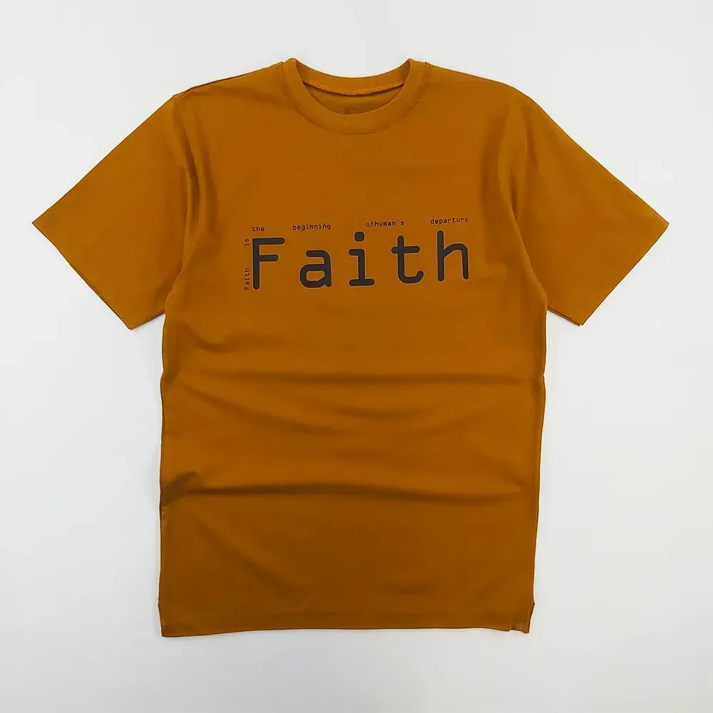 تیشرت مردانه یقه گرد پنبهای مدل FAITH کد 10261
