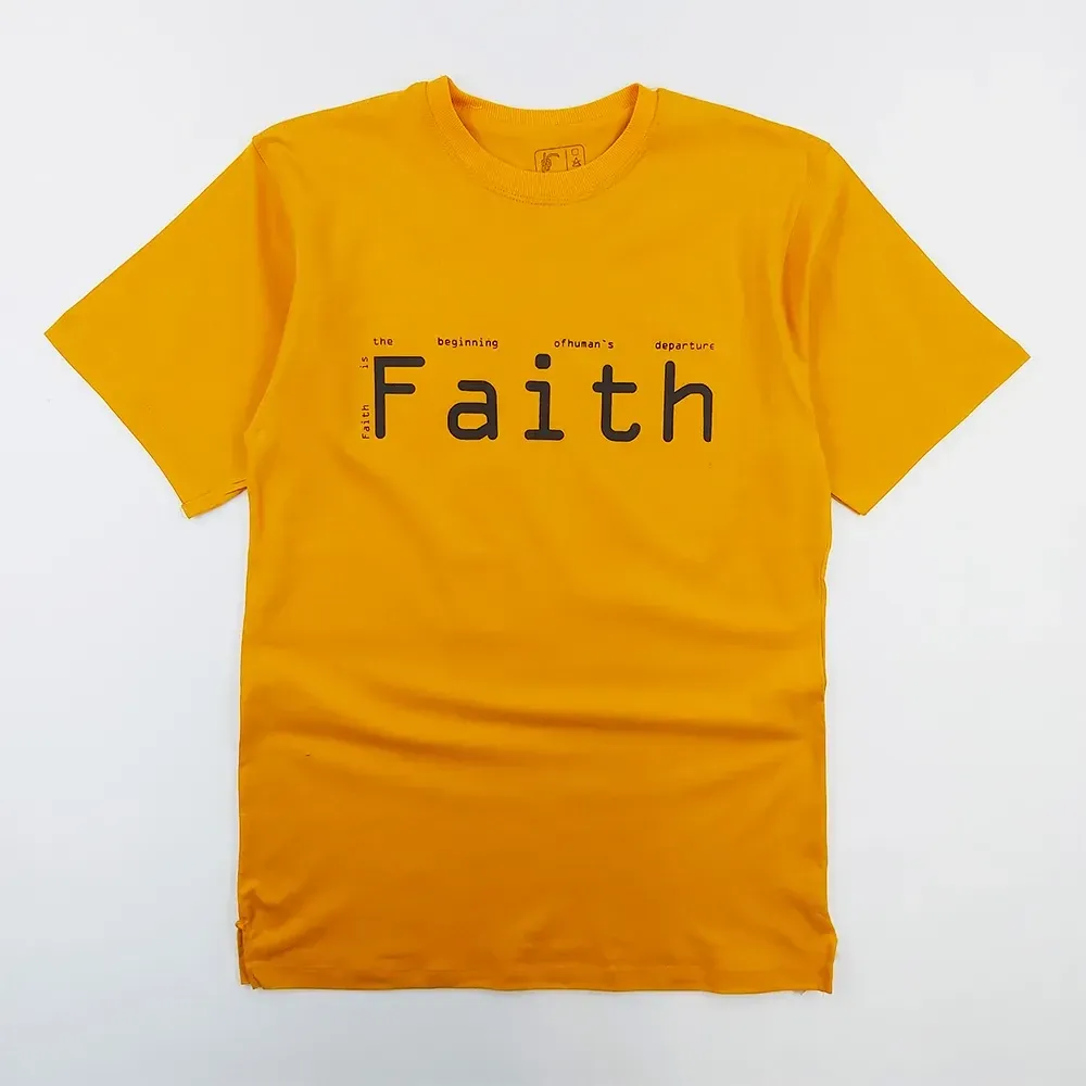 تیشرت مردانه یقه گرد پنبهای مدل FAITH کد 10261
