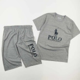 ست تیشرت و شلوارک مردانه مدل POLO جنس ملانج