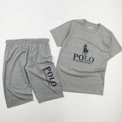 ست تیشرت و شلوارک مردانه مدل POLO جنس ملانج
