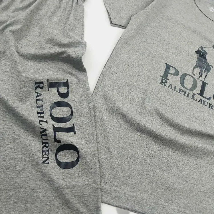 ست تیشرت و شلوارک مردانه مدل POLO جنس ملانج
