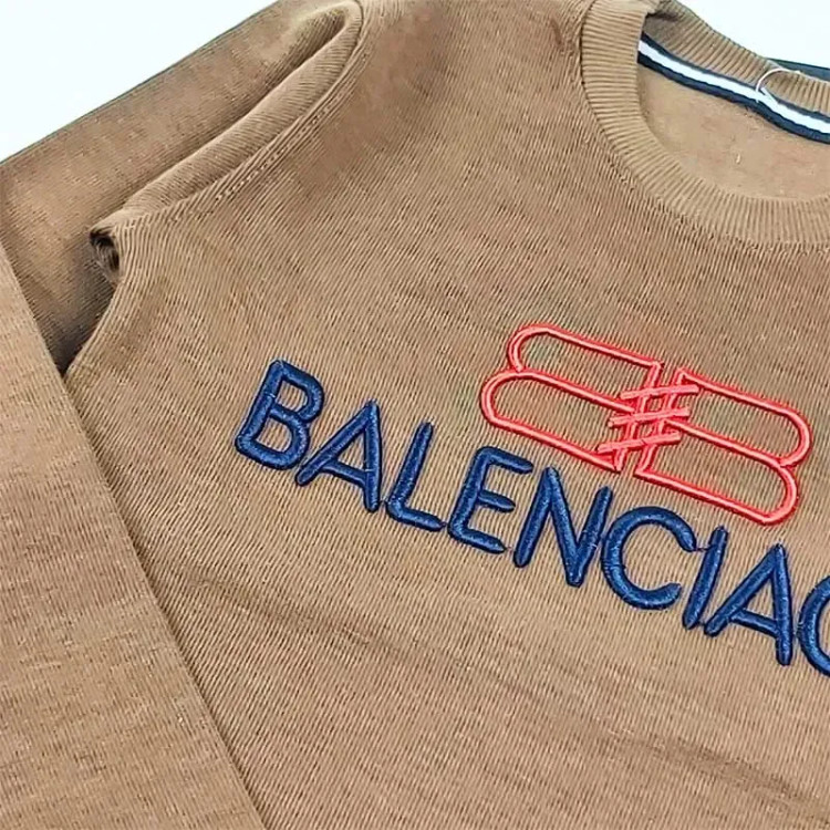 بلوز پسرانه یقه گرد طرح BALENCIAGA پارچه پنبه کبریتی