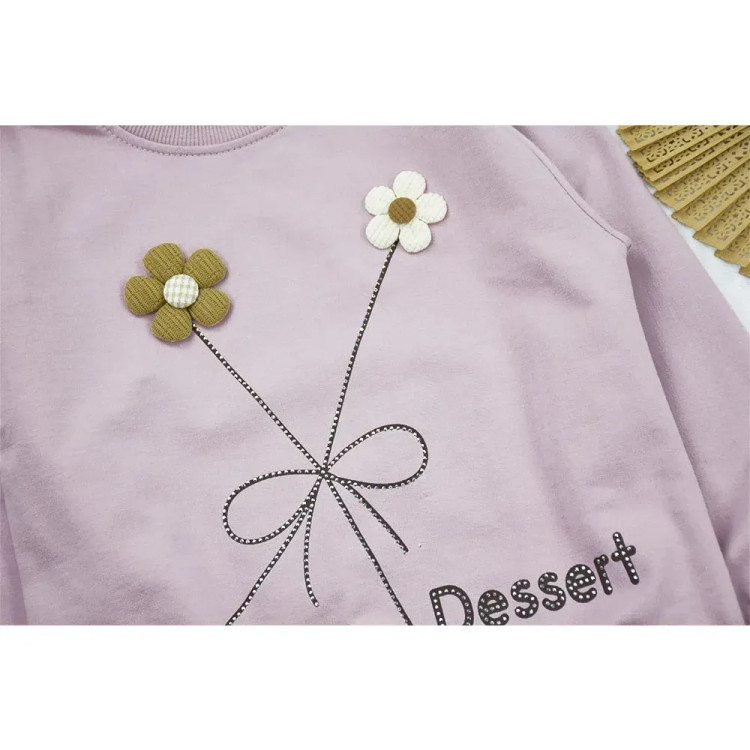 ست بلوز و شلوار بگ دخترانه طرح گل جنس پنبه ای