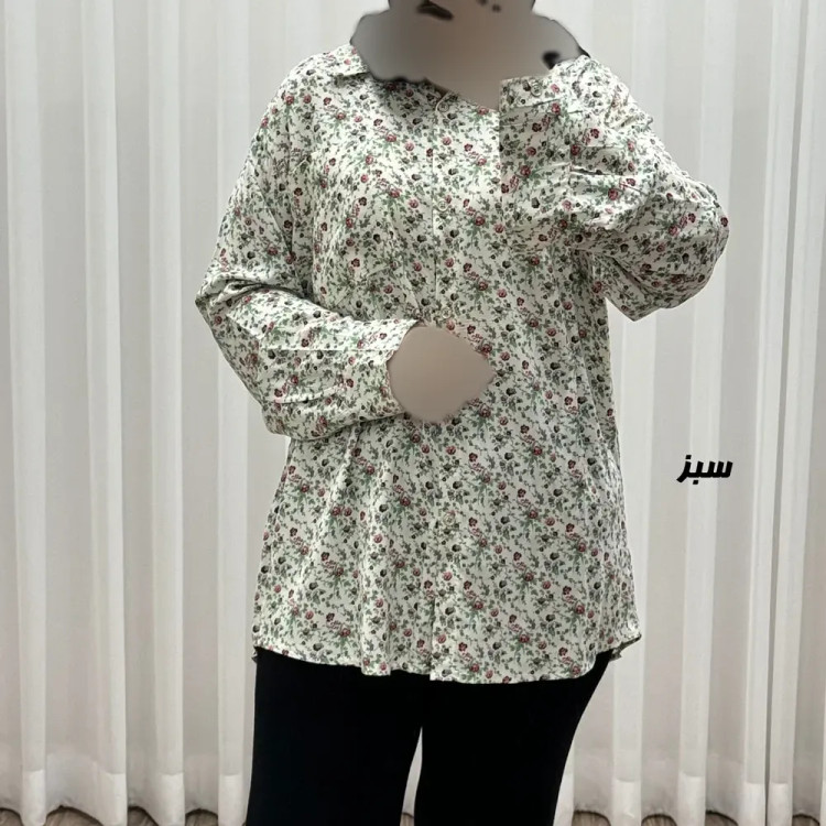 شومیز نخی جلوباز زنانه و دخترانه پارچه خارجی بدون آبرفت و چروک
