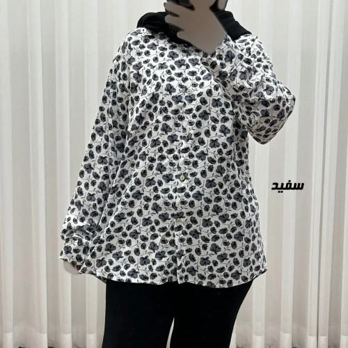 شومیز نخی جلوباز دکمهدار زنانه و دخترانه پارچه خارجی چهارفصل