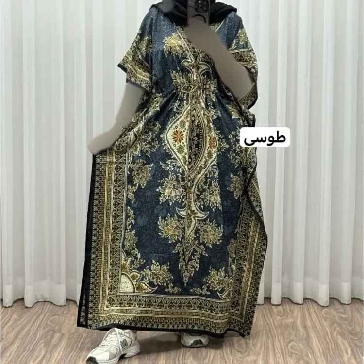 پیراهن پانچ زنانه سیلک هندی فری سایز مناسب تا 54 با قابلیت تنظیم سایز (گتدار)