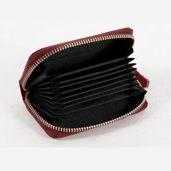 کیف پول جاکارتی چرم مصنوعی مدل آکاردئونی طرح شسته مدل ترنج