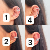 گوشواره بدون سوراخ استیل مدل جواهری رنگ ثابت