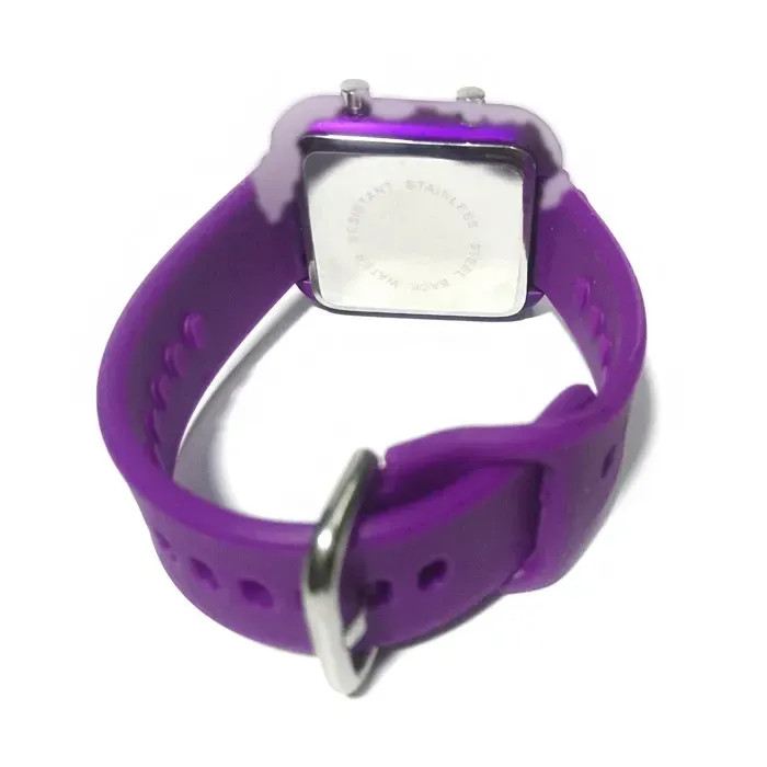 ساعت مچی دیجیتال زنانه مدل jelly-Purple با صفحه مستطیل و بند سیلیکونی