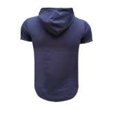 ست تی شرت کلاهدار و شلوار مردانه مدل 7878 جنس پنبه و نخ
